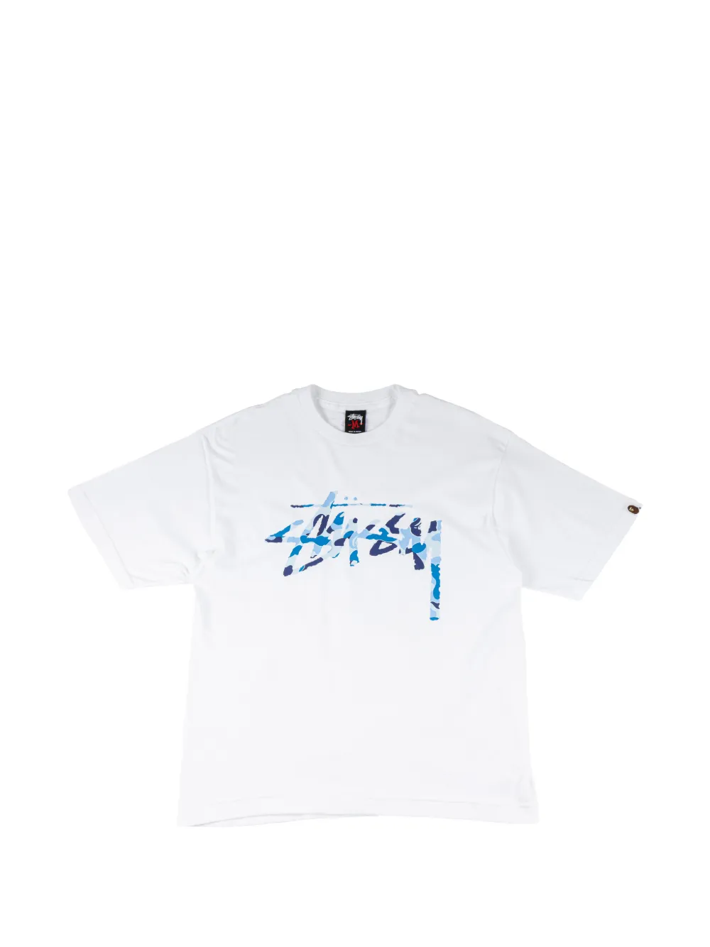 Stüssy x A Bathing Ape Script logo-print T-shirt - Bianco