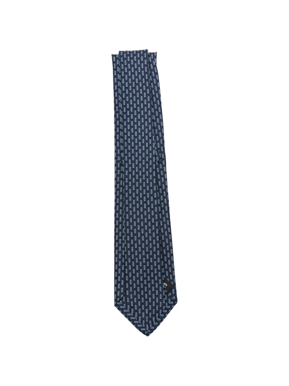Kiton geometric-pattern tie Blauw