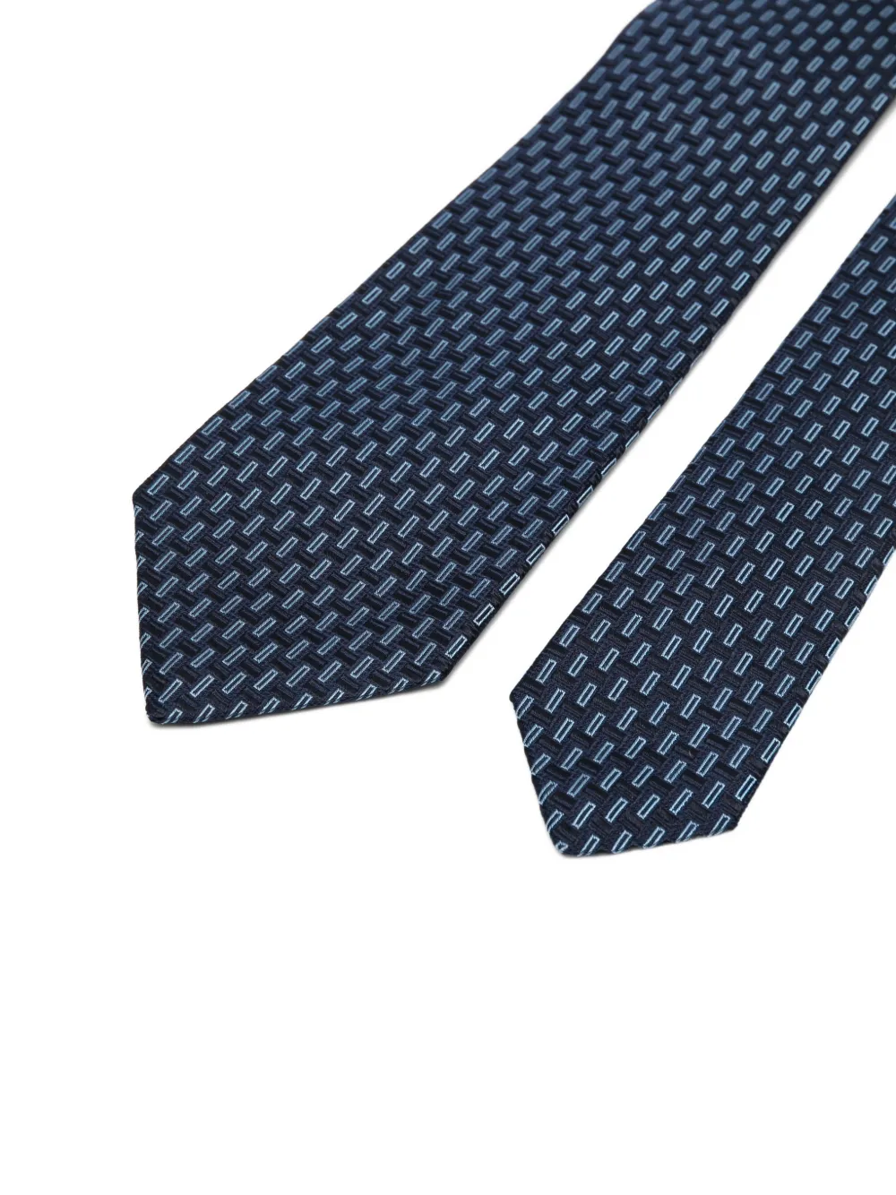 Kiton geometric-pattern tie Blauw