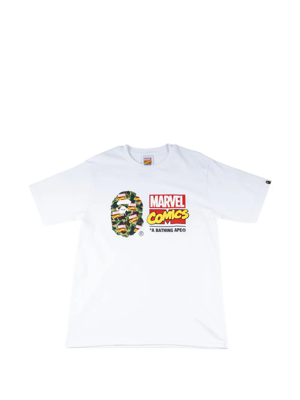 A BATHING APE® x Marvel camo-print T-shirt - Bianco