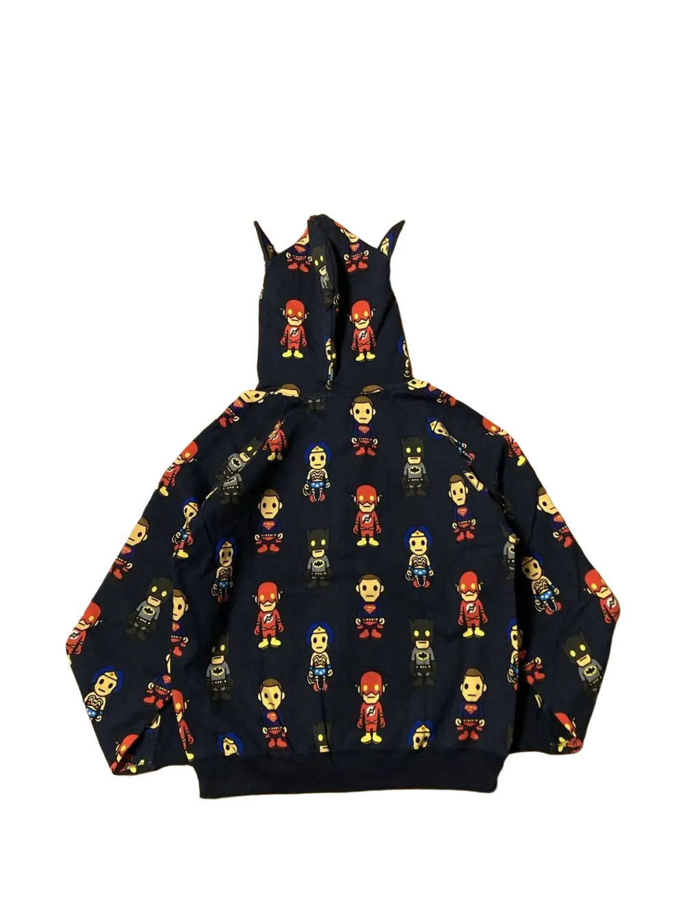 A BATHING APE x DC Comics hoodie met rits en grafische print Blauw