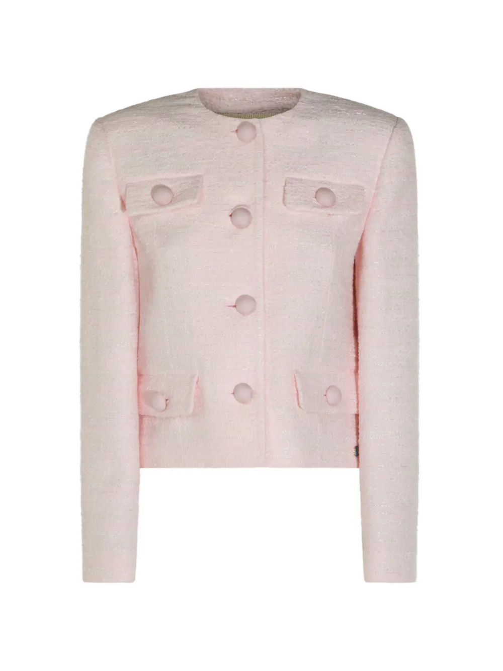 Valentino Garavani bouclé-knit flap-pocket jacket - Rosa