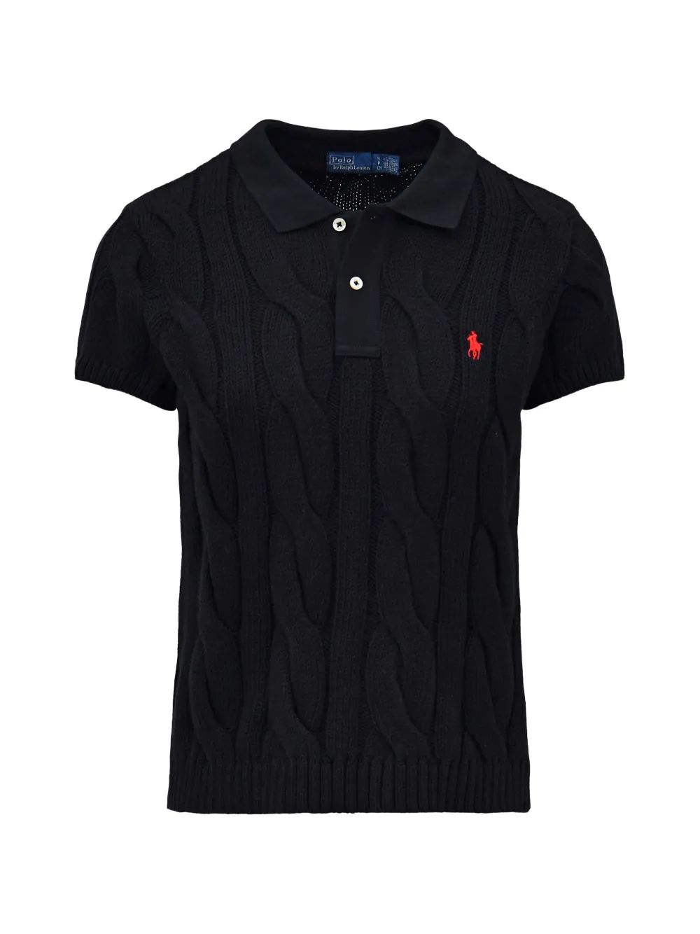 Polo Ralph Lauren Poloshirt mit Zopfmuster - Schwarz