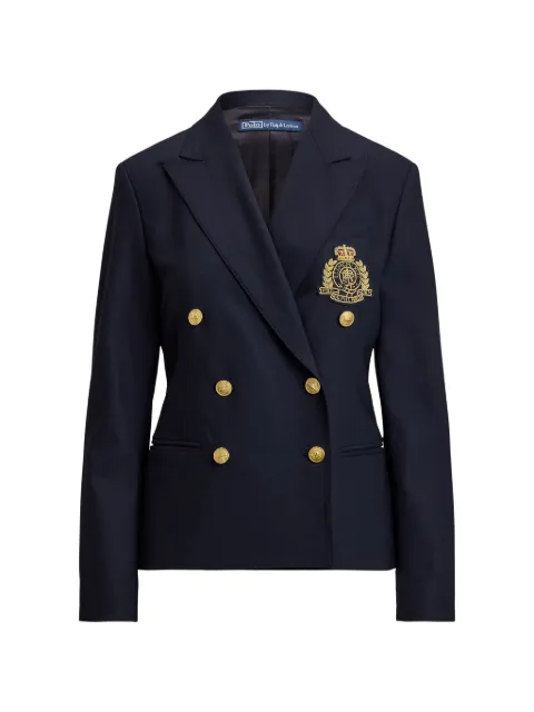Polo Ralph Lauren double-breasted crest-patch blazer