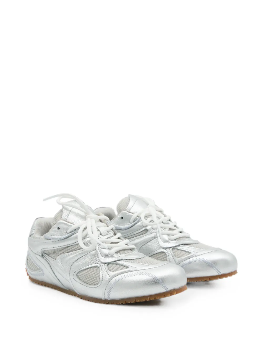 Axel Arigato metallic-effect panelled sneakers Zilver