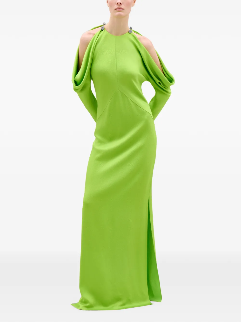 Silvia Tcherassi Antonia maxi-dress met koude schouders Groen