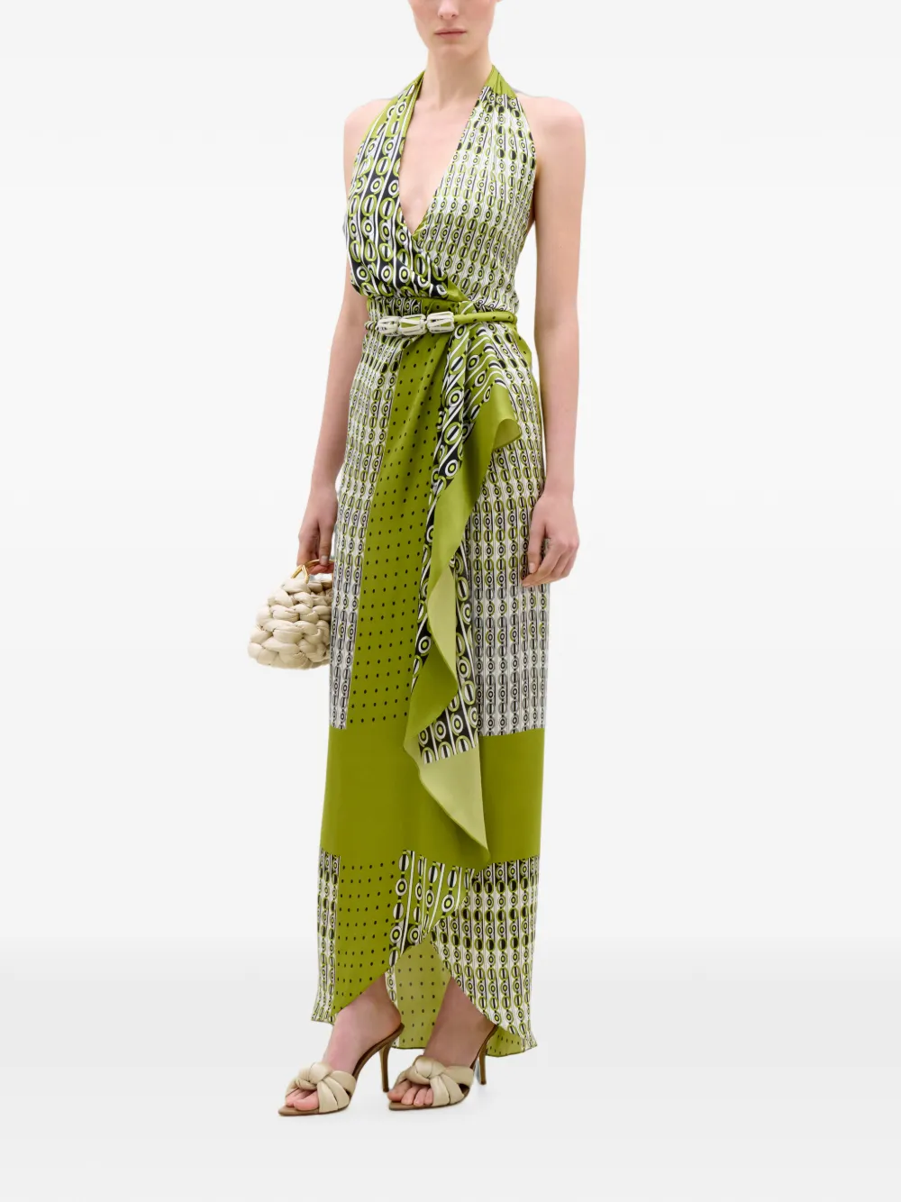 Silvia Tcherassi abstract-print wrap maxi dress - Green