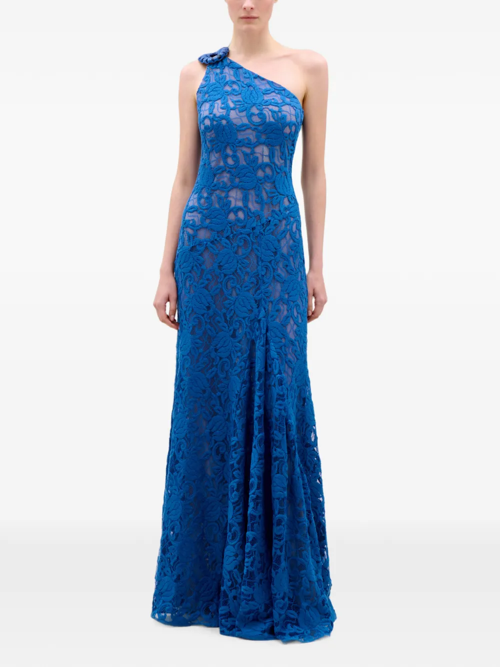 Silvia Tcherassi Teresa asymmetrische maxi-jurk Blauw