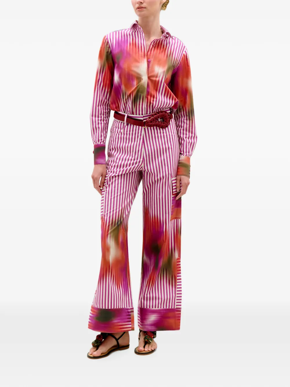 Silvia Tcherassi Falak cargo broek met streepprint Roze