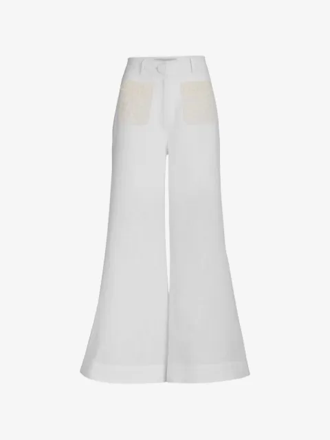 Silvia Tcherassi Maura lace-panel flared trousers