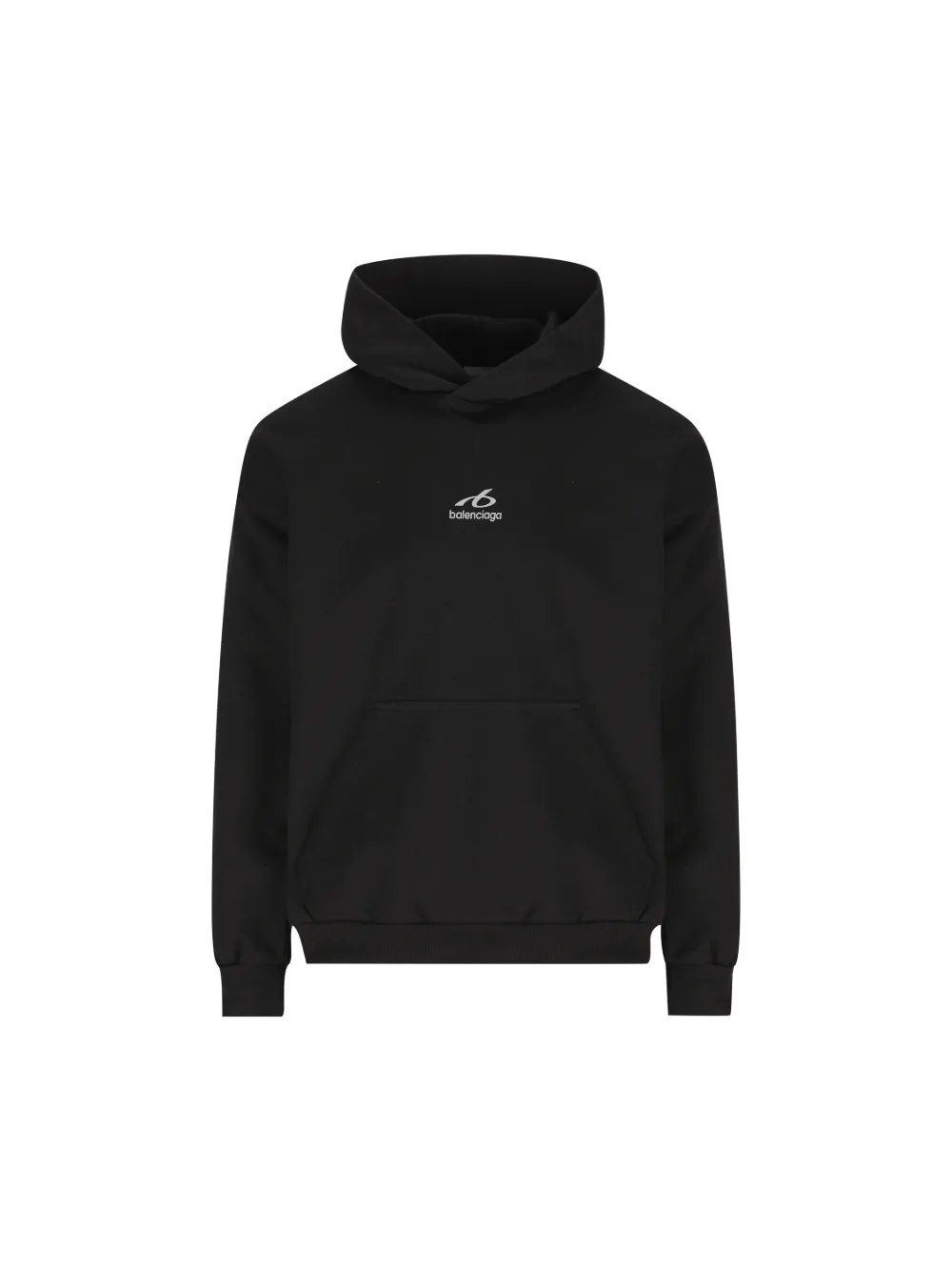 Balenciaga Logo-print Kangaroo-pocket Hoodie In Black