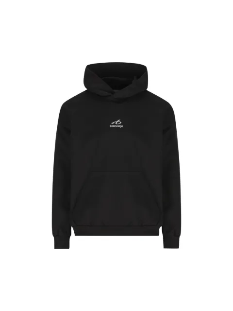 Balenciaga logo-print kangaroo-pocket hoodie