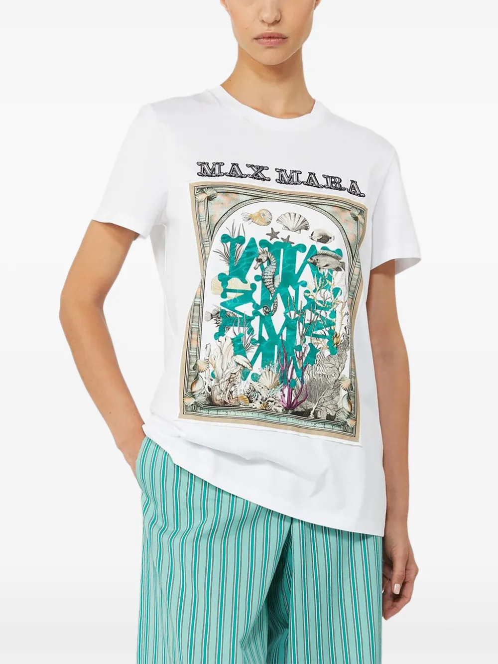 Max Mara T-shirt con grafica - Bianco