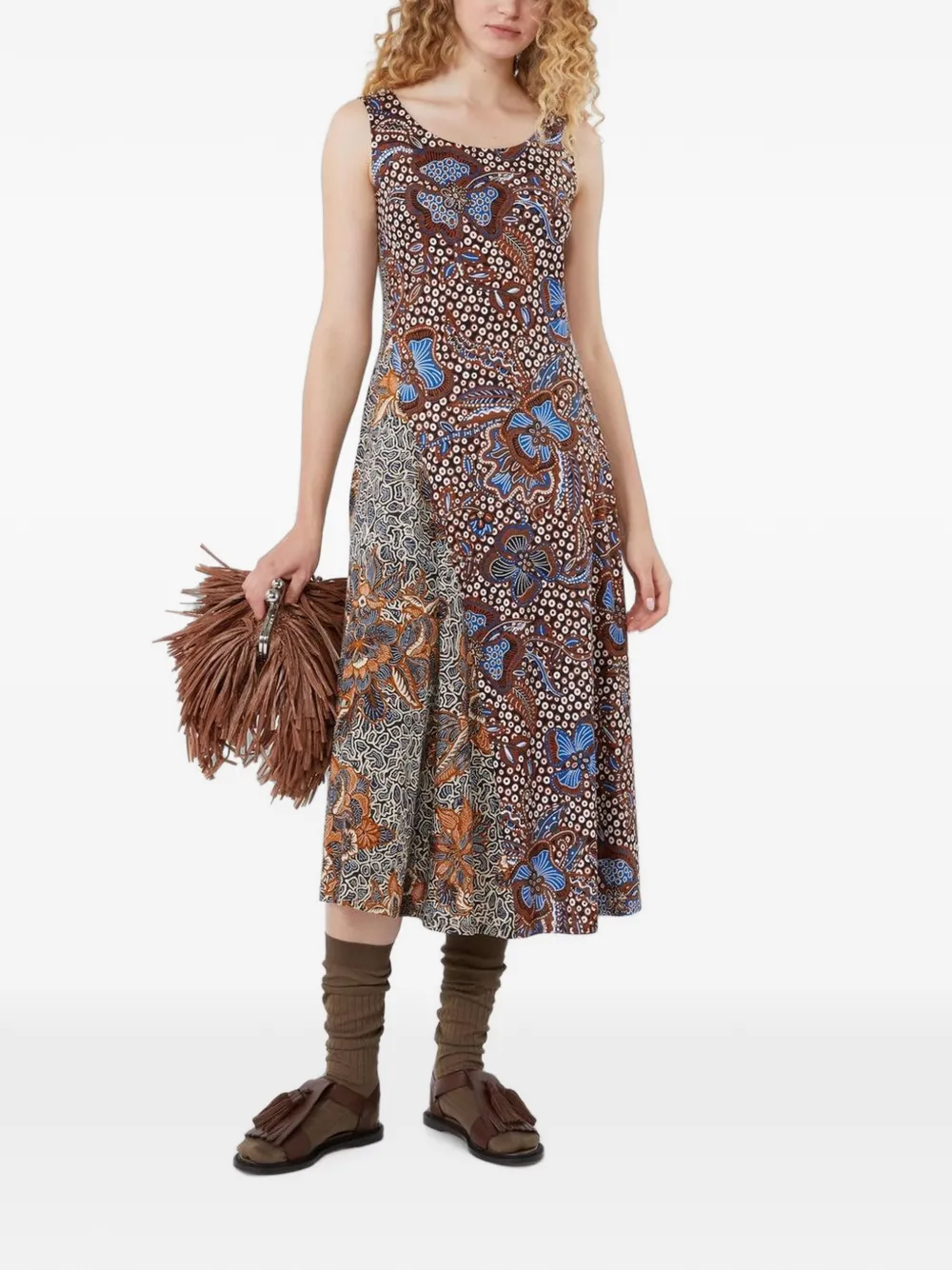 Weekend Max Mara floral-print sleeveless midi dress - Braun