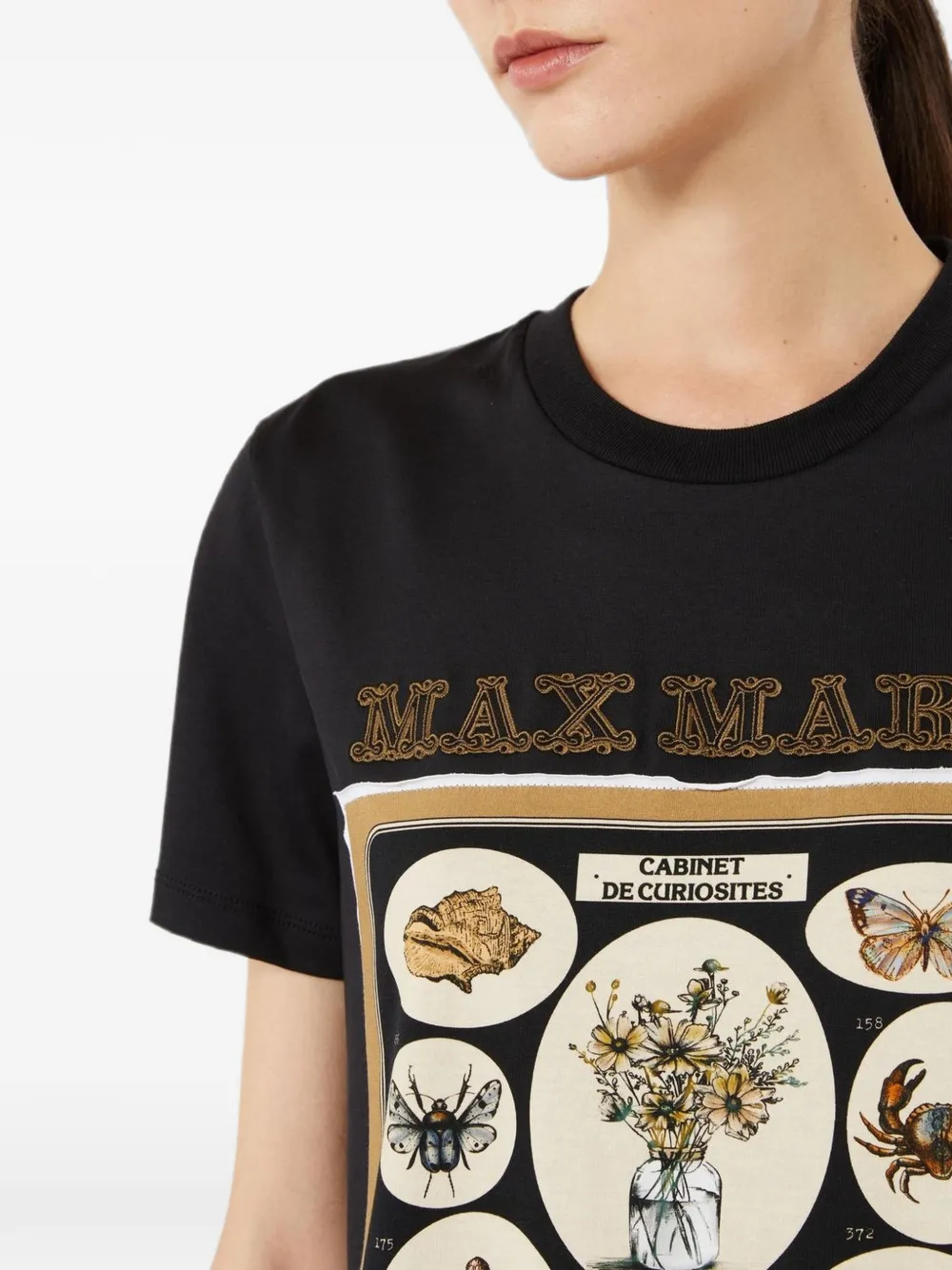Max Mara Spadino T-shirt met grafische print Zwart