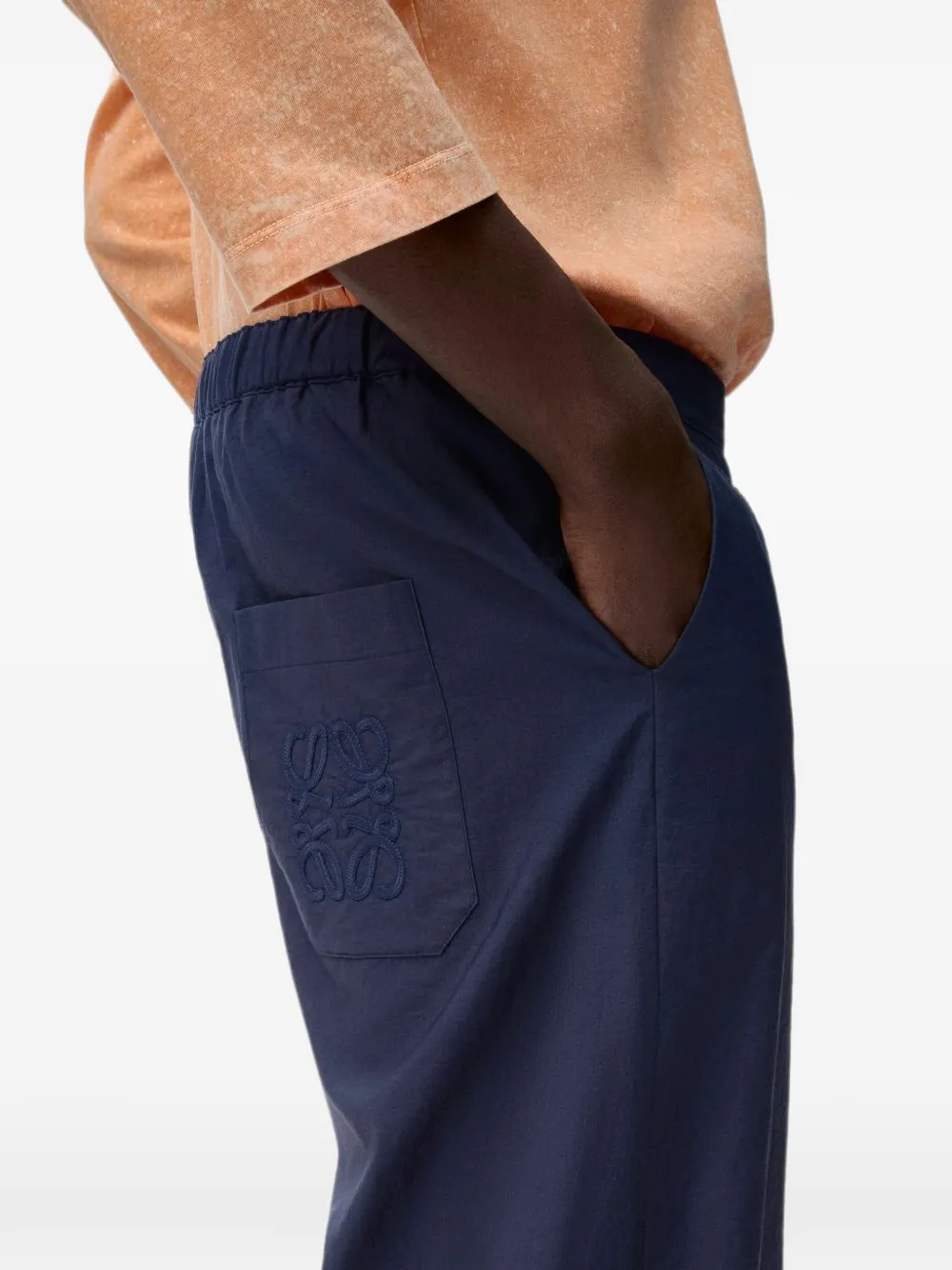 LOEWE Broek van katoenenblend met trekkoord Blauw
