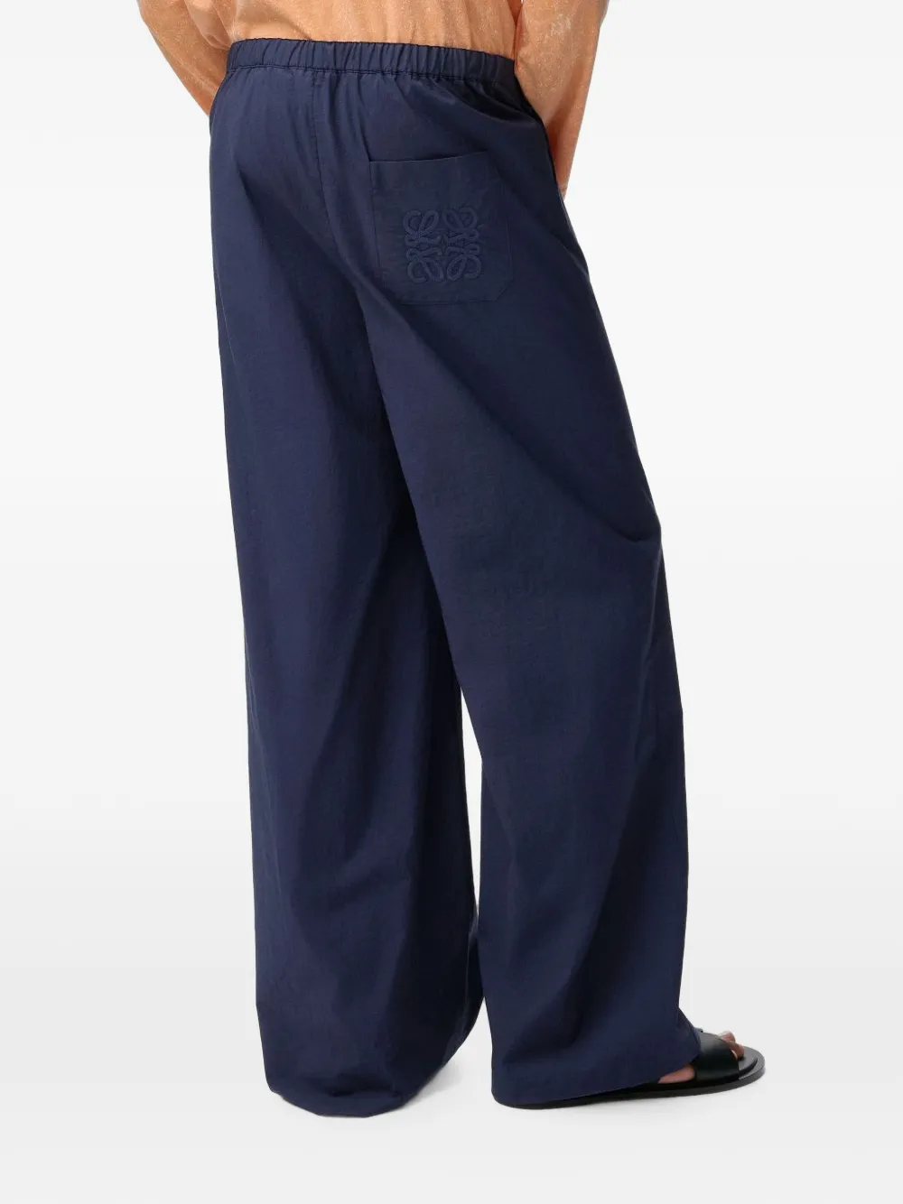 LOEWE Broek van katoenenblend met trekkoord Blauw