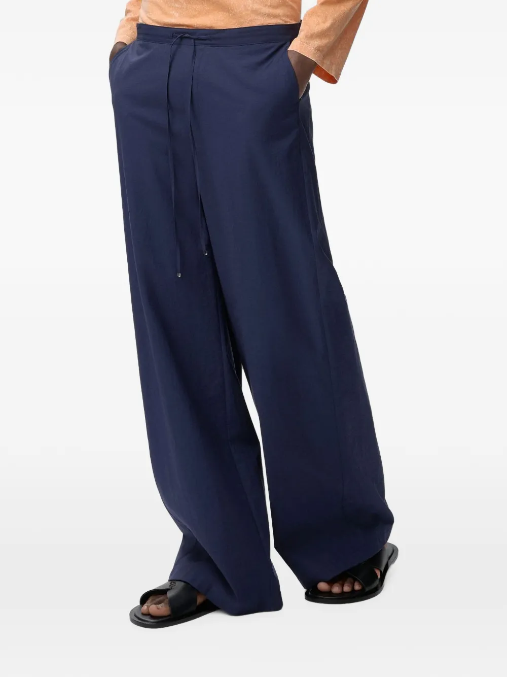 LOEWE drawstring wide-leg trousers - Blau