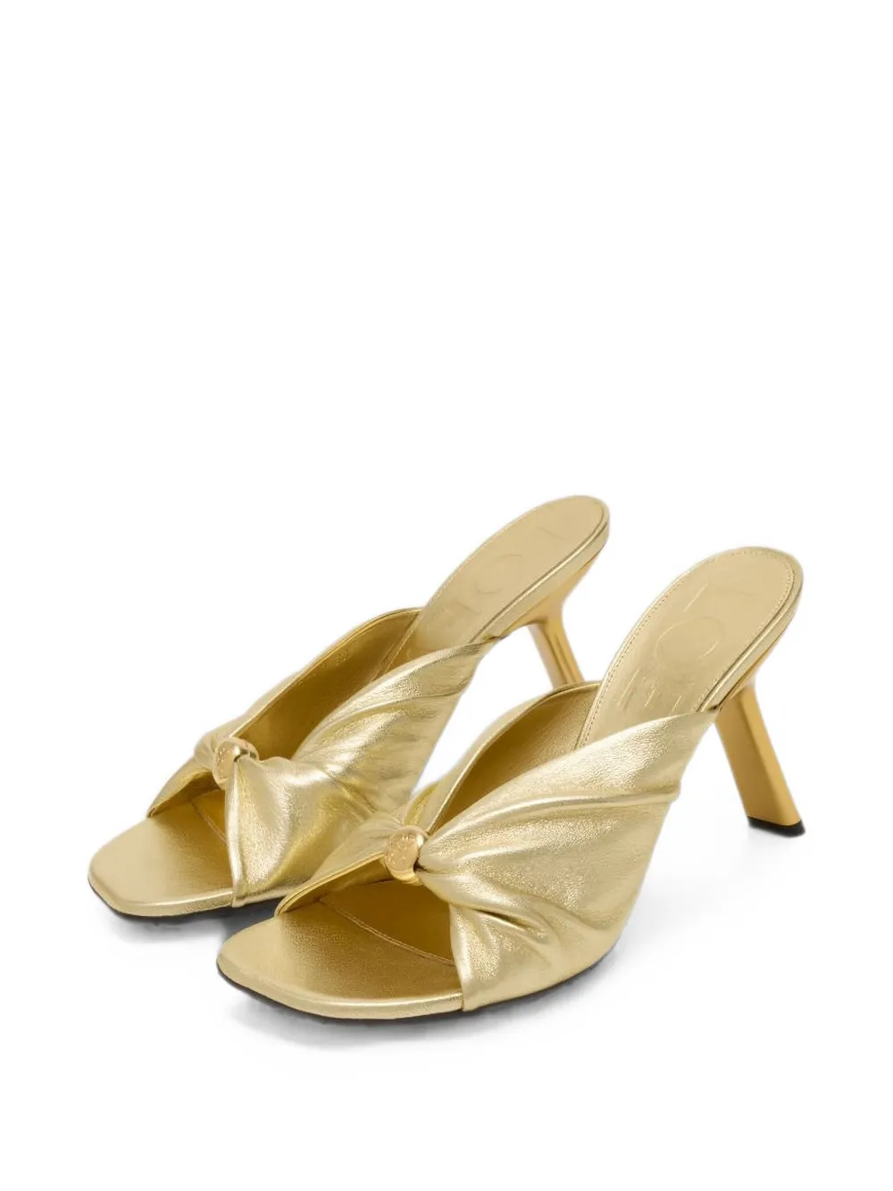 LOEWE Pebble gathered leather sandals Goud