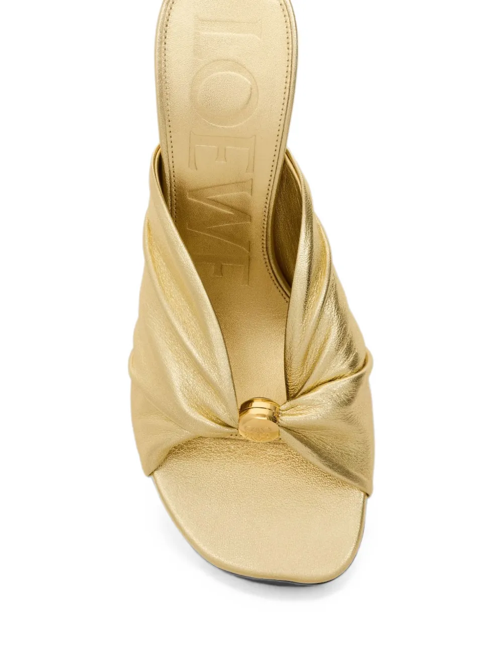 LOEWE Pebble gathered leather sandals Goud