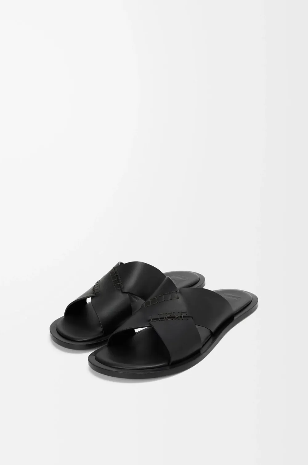 LOEWE criss-cross leather sandals Zwart