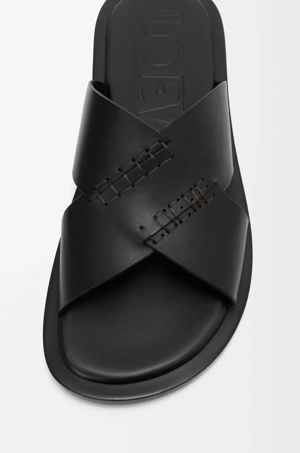 LOEWE criss-cross leather sandals Zwart
