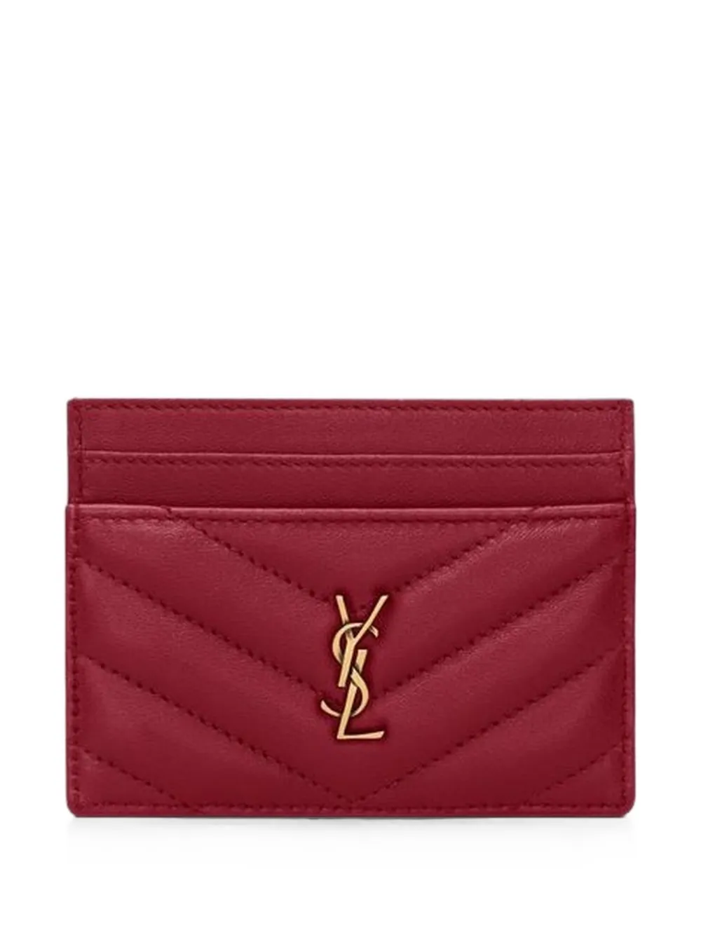 Saint Laurent Cassandre quilted card holder - Rot