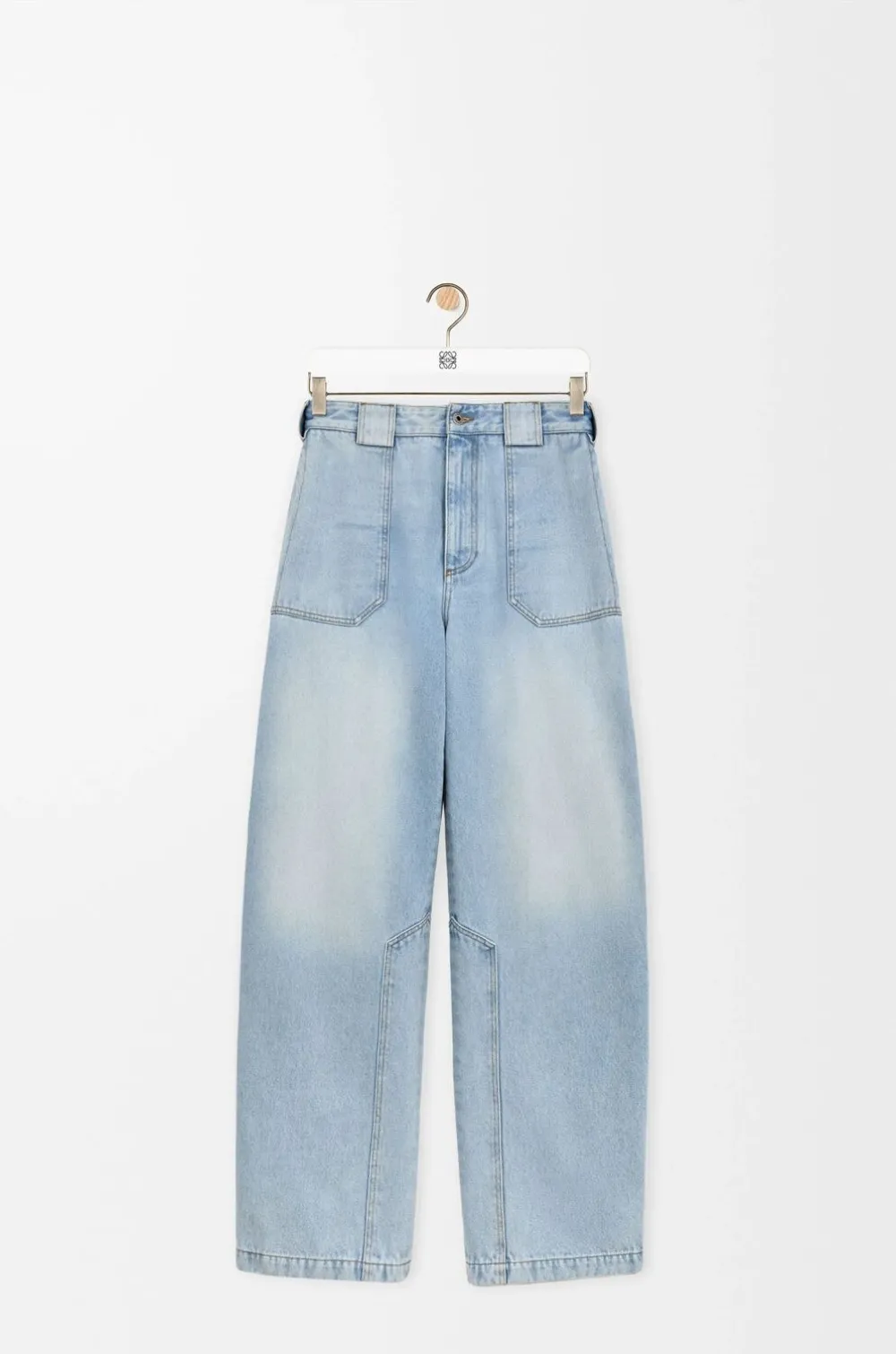 LOEWE washed-effect panelled jeans - Blu
