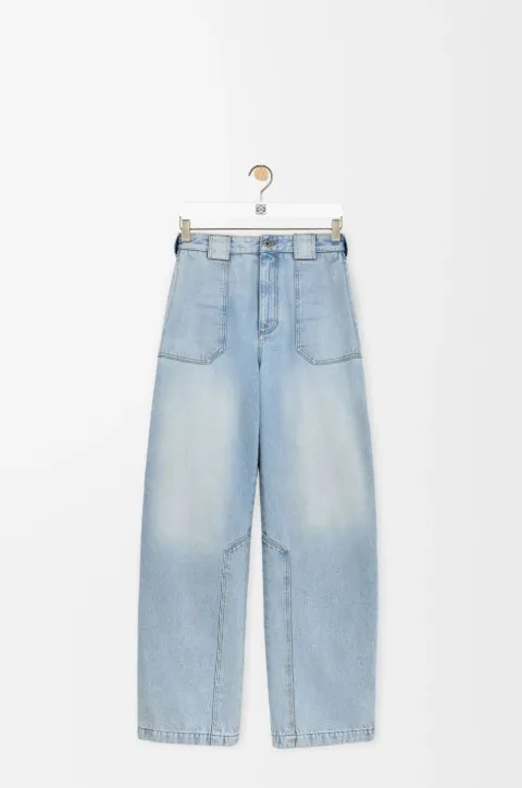 LOEWE washed-effect panelled jeans