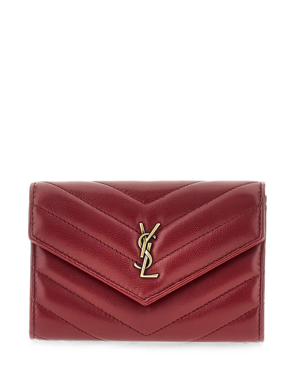 Saint Laurent Cassandre quilted wallet - Rot