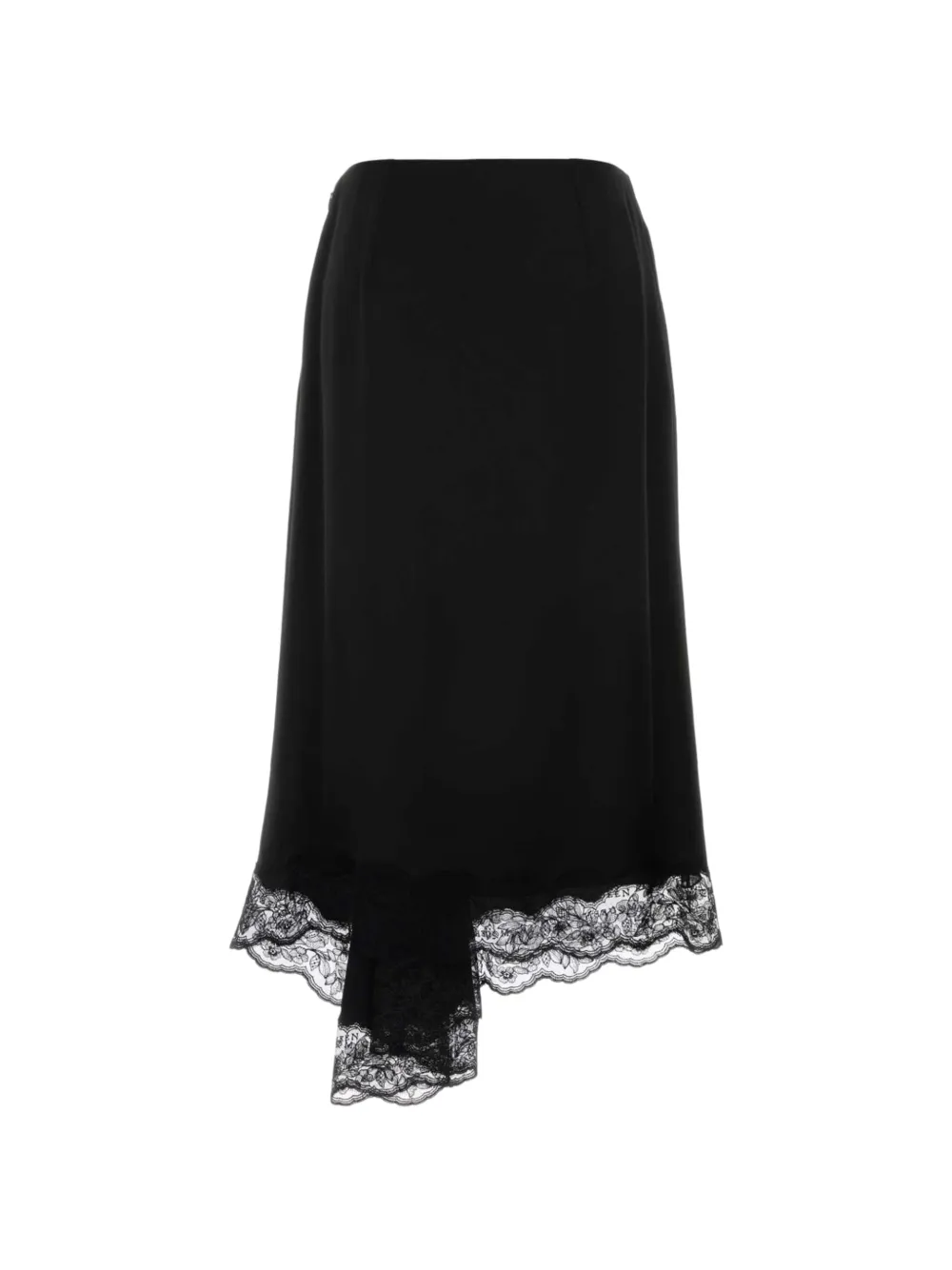 Alexander McQueen Midi-rok met afwerking van kant Zwart