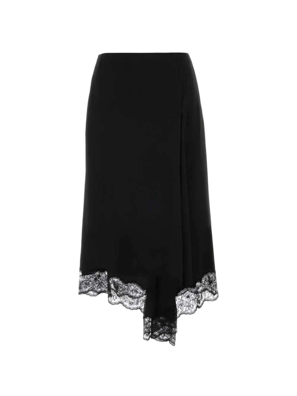Alexander McQueen lace-trim asymmetric midi skirt - Black