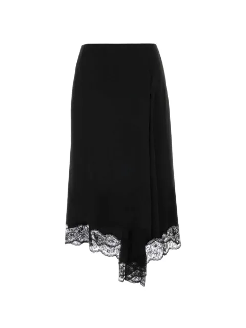 Alexander McQueen lace-trim asymmetric midi skirt