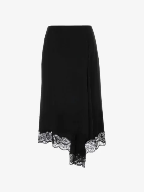 Alexander McQueen lace-trim asymmetric midi skirt
