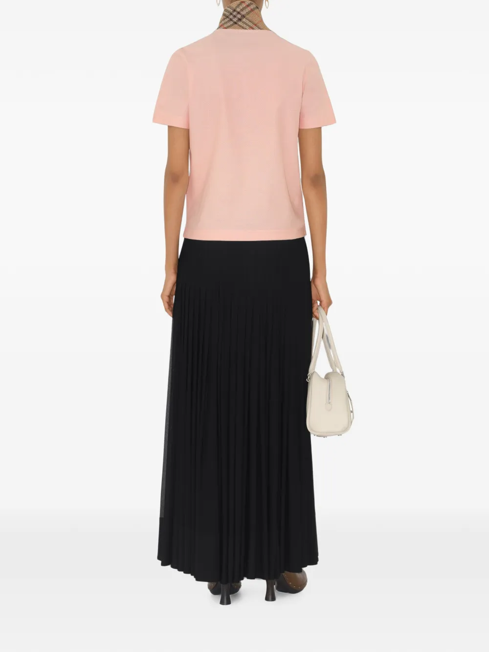 Burberry Katoenen poloshirt met geruite kraag Roze
