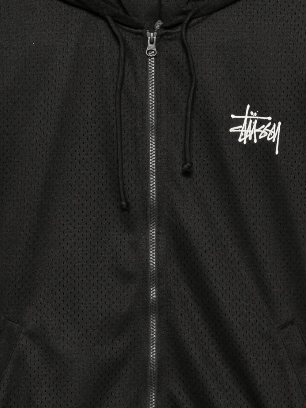 Stüssy Hoodie met geborduurd logo Zwart