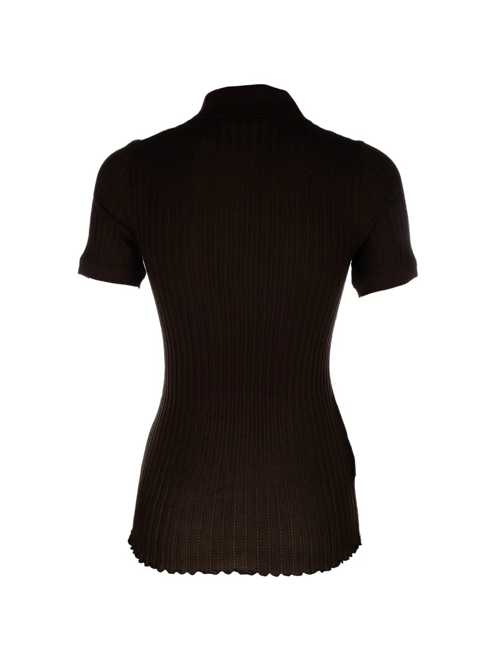 Miu Gebreid zijden poloshirt Bruin