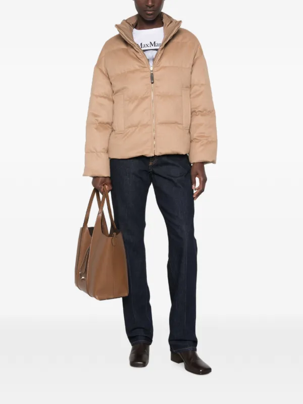 Max Mara The Cube Reversible Camel Drap Puffer Jacket | Neutrals