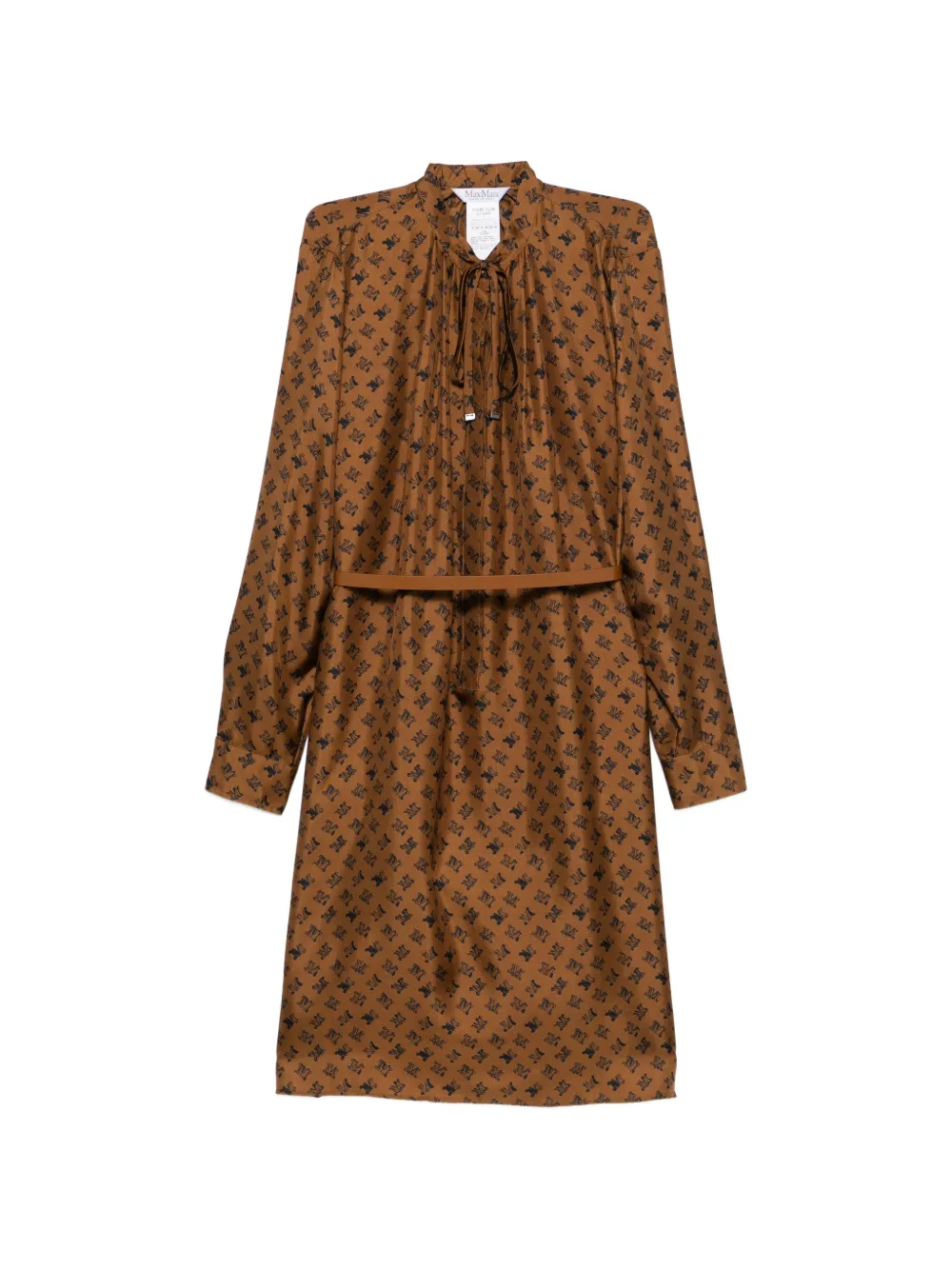 Max Mara Abito midi con stampa - Marrone