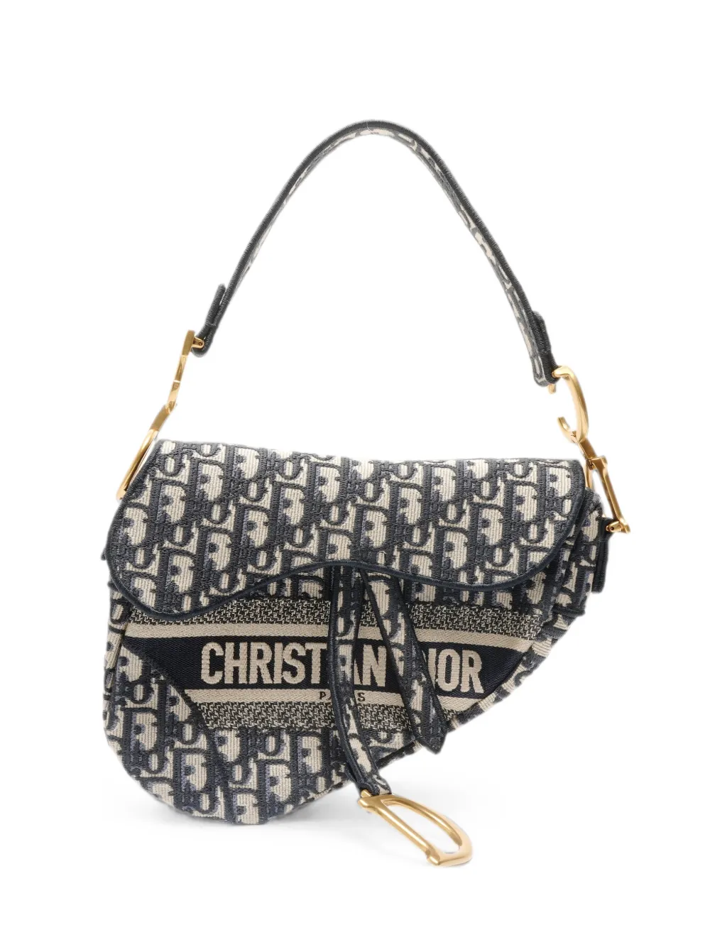 Christian Dior Pre-Owned Saddle jacquard shoulder bag - Blue