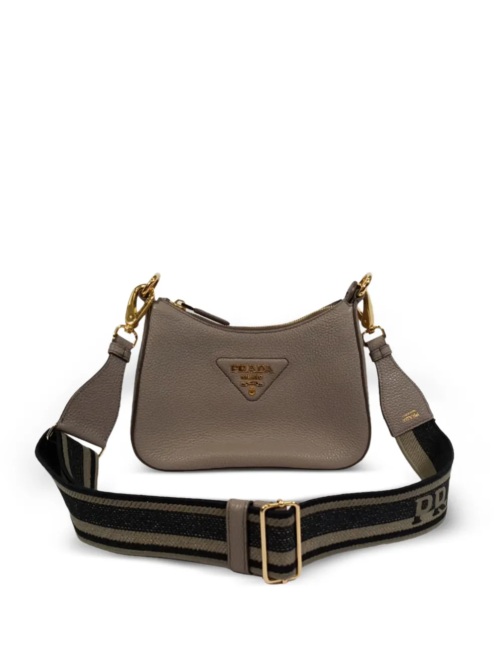 Prada Pre-Owned logo-strap shoulder bag - Marrone