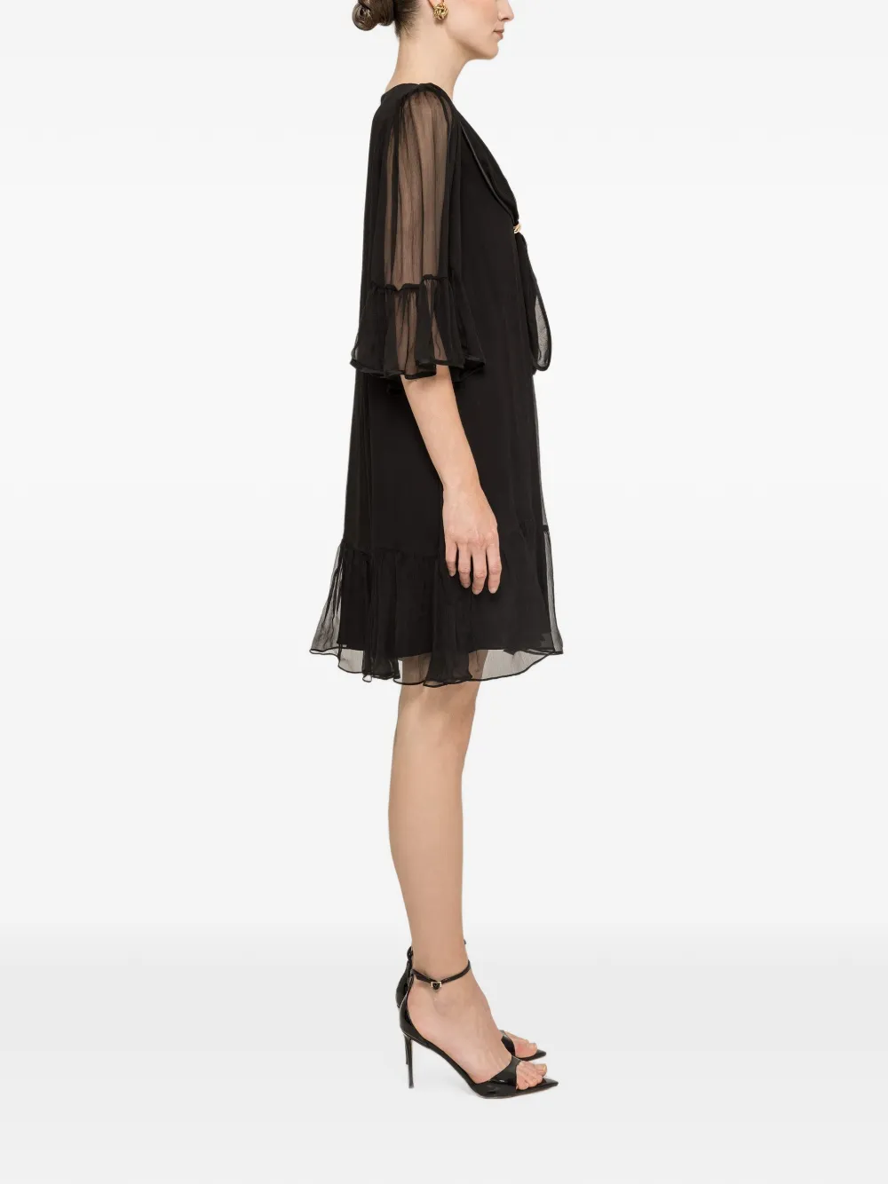 NISSA Zijden midi-jurk Zwart
