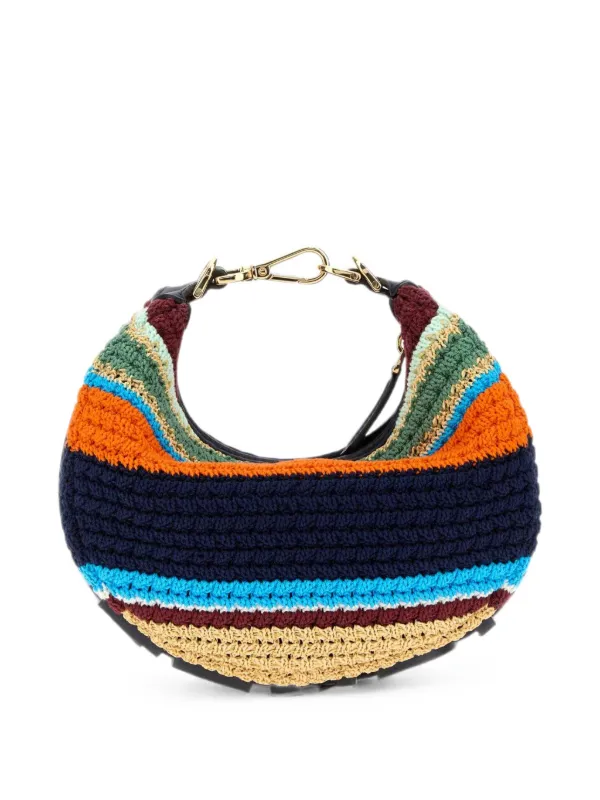 FENDIバッグ FENDI Mini Fendigraphy Crochet Cross Body Bag | Blue | FARFETCH