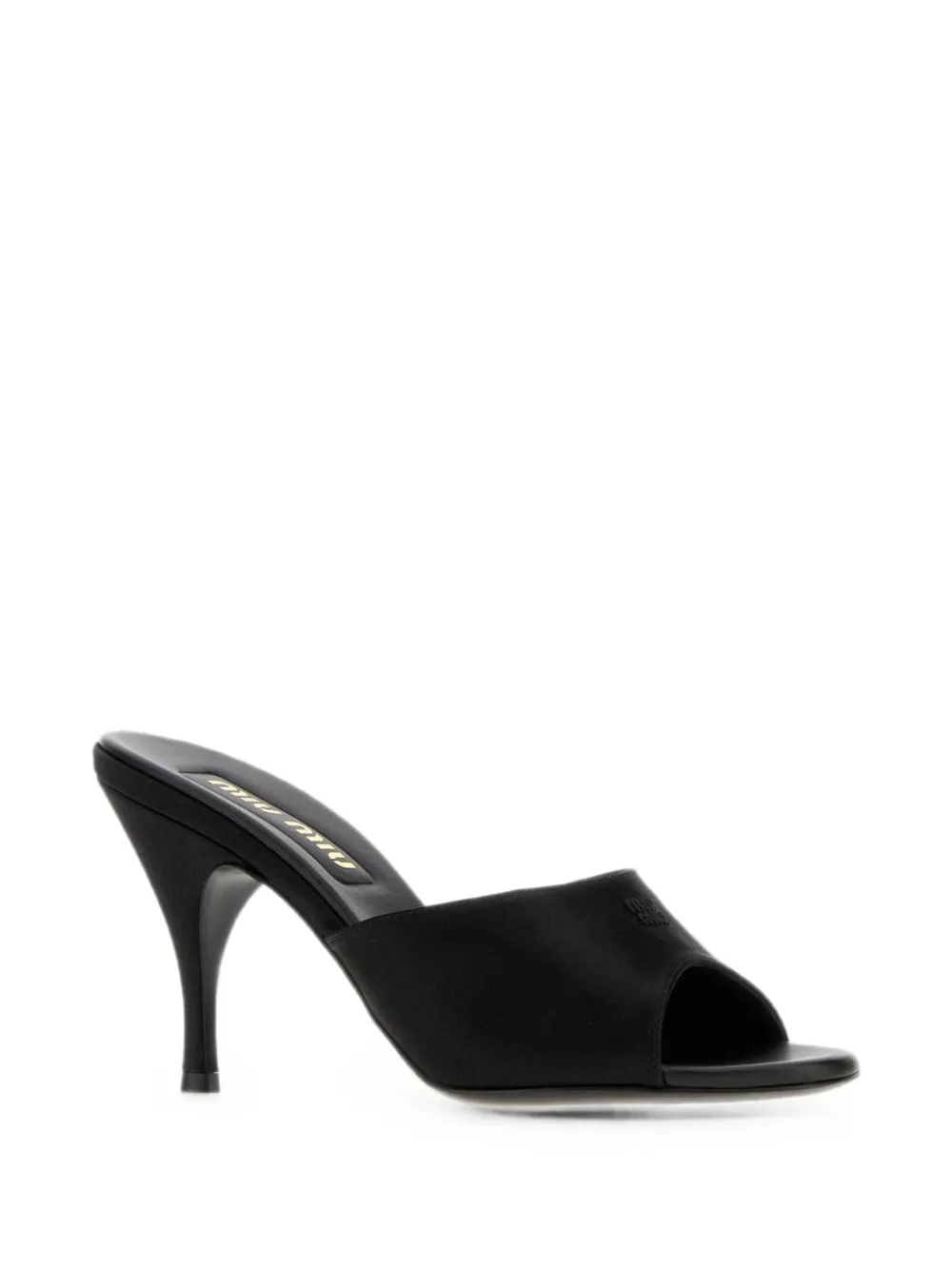 Miu open-toe satin sandals Zwart