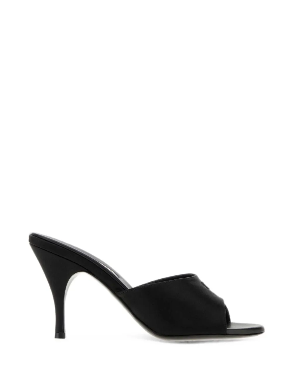 Miu open-toe satin sandals Zwart
