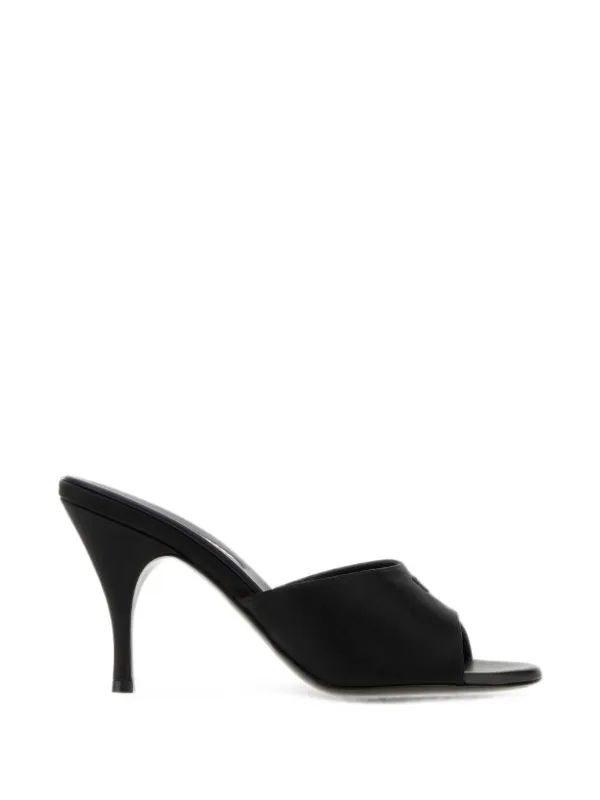 Miu Miu Open-toe Satin Sandals in Black