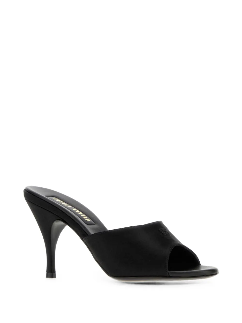 Miu Miu Open-toe Satin Sandals in Black, view 2