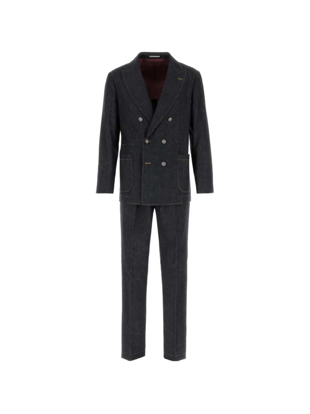 Brunello Cucinelli double-breasted denim suit - Grau