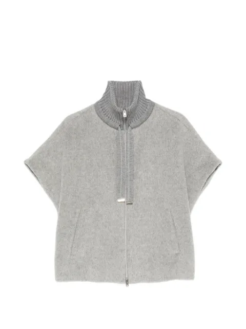 Herno high-neck cap-sleeve jacket