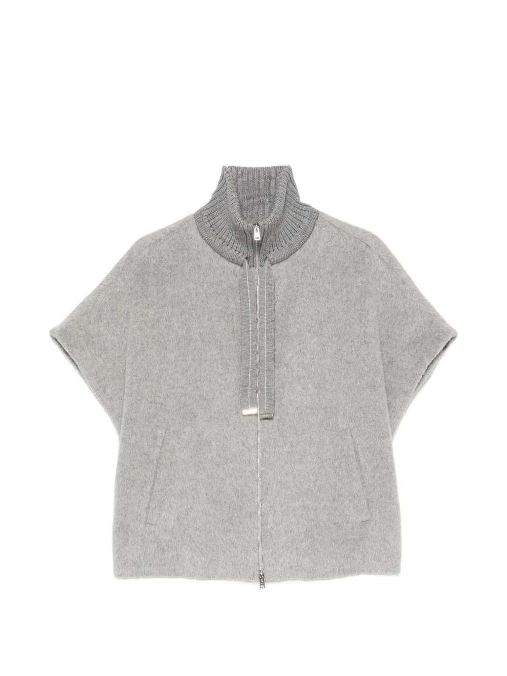 Herno high-neck cap-sleeve jacket - Grigio
